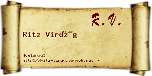 Ritz Virág névjegykártya